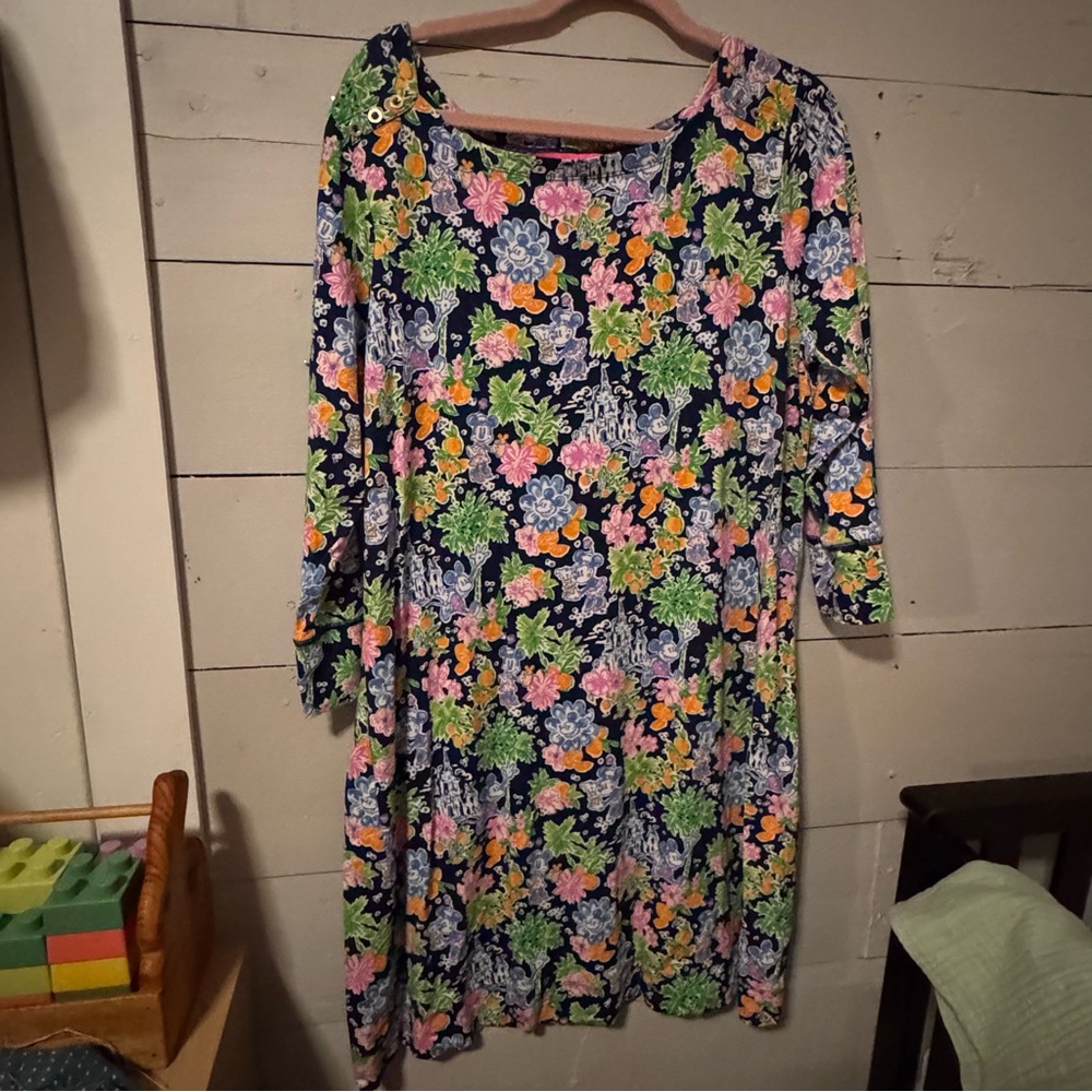 LILLY X DISNEY Floral Print Dress with 3/4 Sleeves